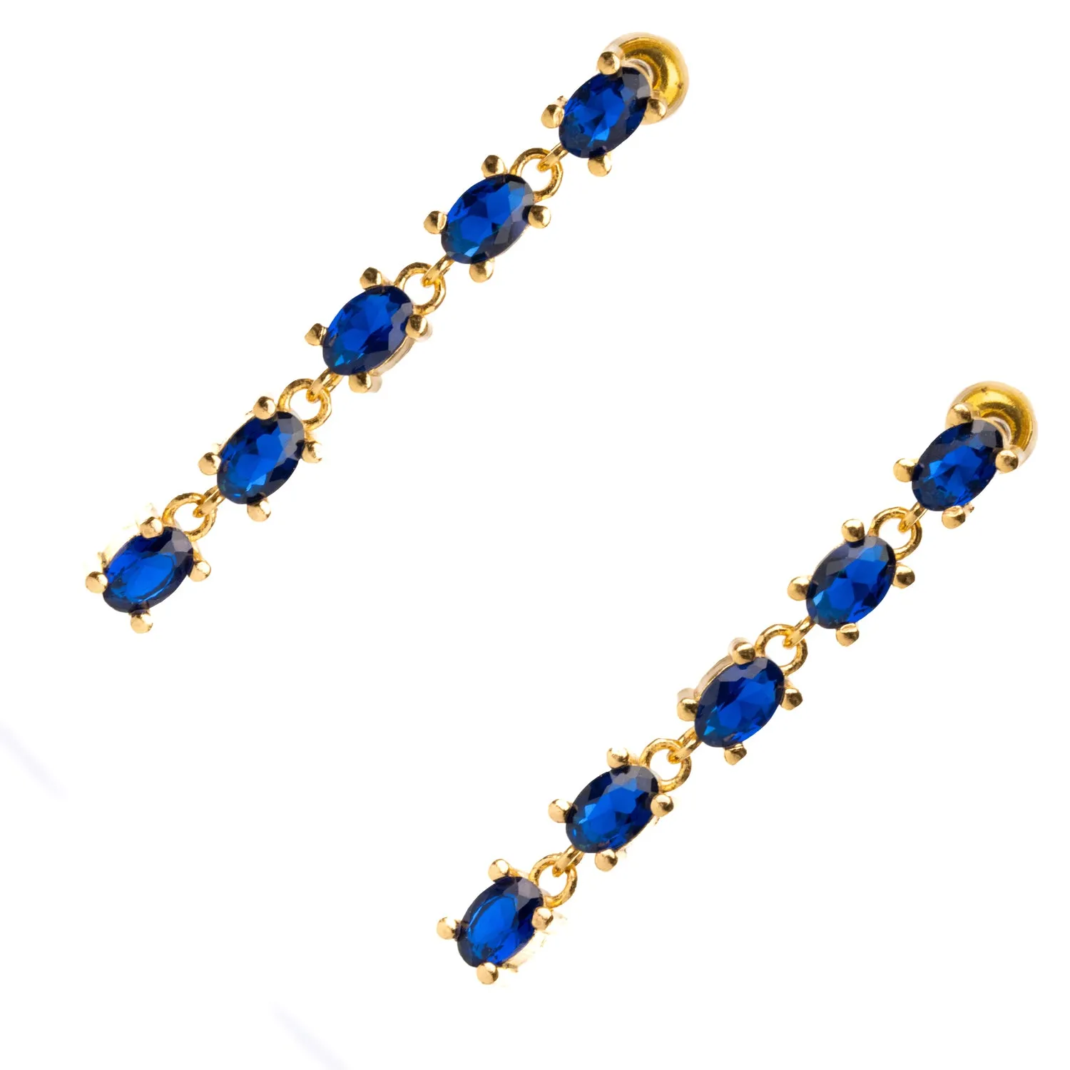 Drop Down Sapphire Earrings