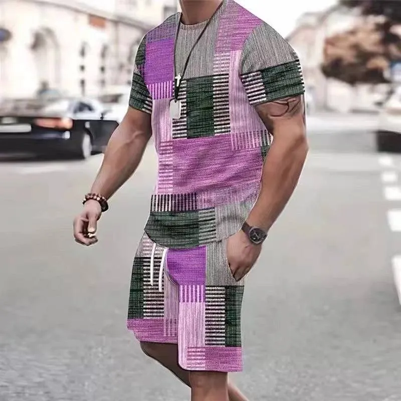 Dynamic Duo: 3D Sports Quick-Dry T-Shirt & Beach Pants Set