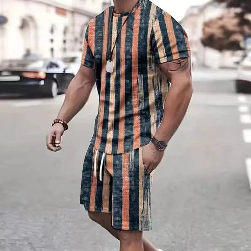 Dynamic Duo: 3D Sports Quick-Dry T-Shirt & Beach Pants Set