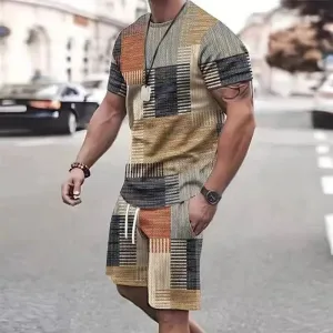 Dynamic Duo: 3D Sports Quick-Dry T-Shirt & Beach Pants Set