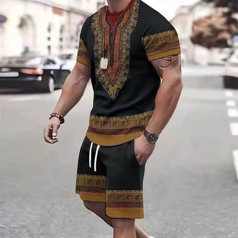 Dynamic Duo: 3D Sports Quick-Dry T-Shirt & Beach Pants Set