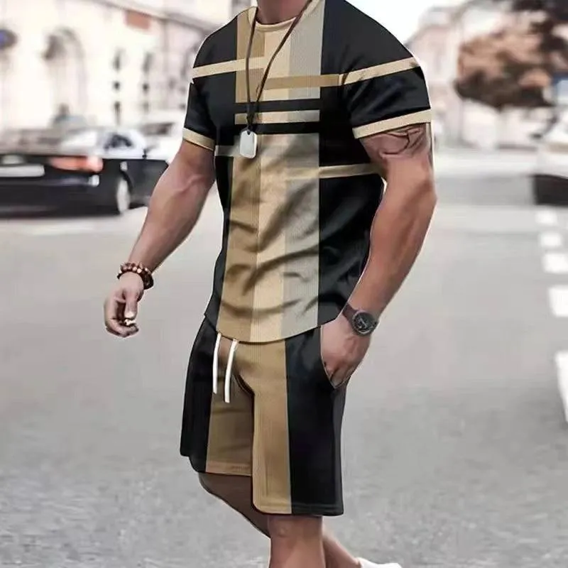 Dynamic Duo: 3D Sports Quick-Dry T-Shirt & Beach Pants Set
