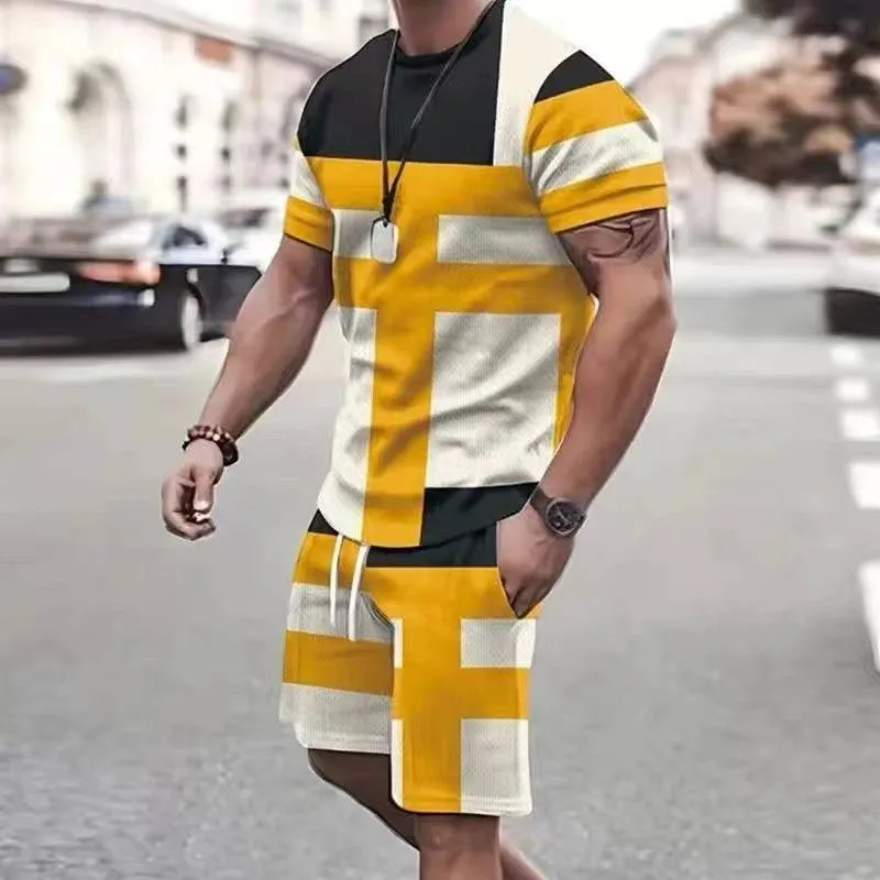 Dynamic Duo: 3D Sports Quick-Dry T-Shirt & Beach Pants Set