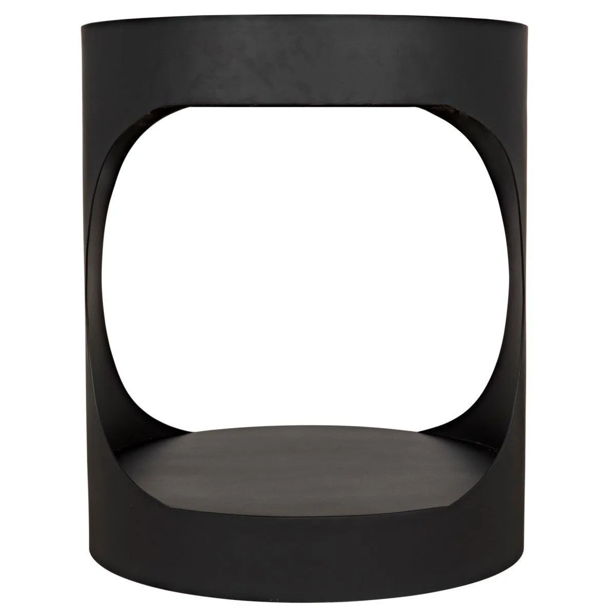 Eclipse Round Side Table, Black Steel