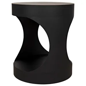 Eclipse Round Side Table, Black Steel