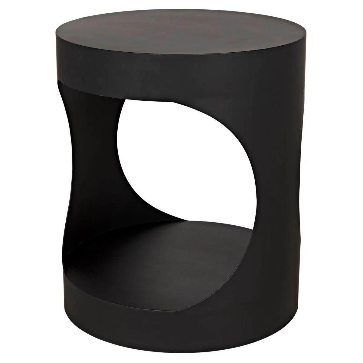 Eclipse Round Side Table, Black Steel