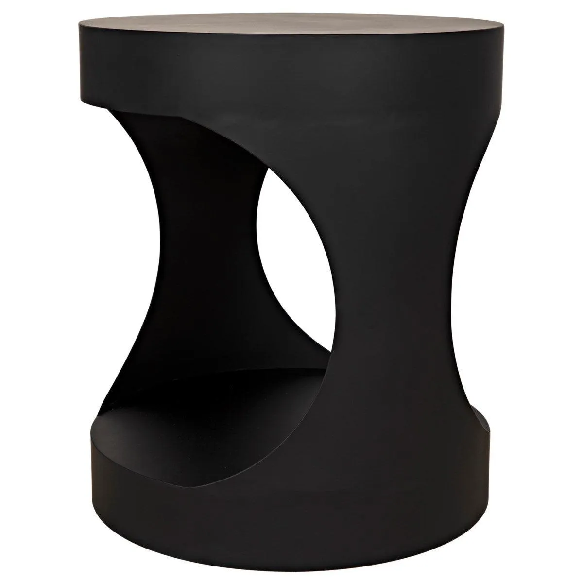 Eclipse Round Side Table, Black Steel