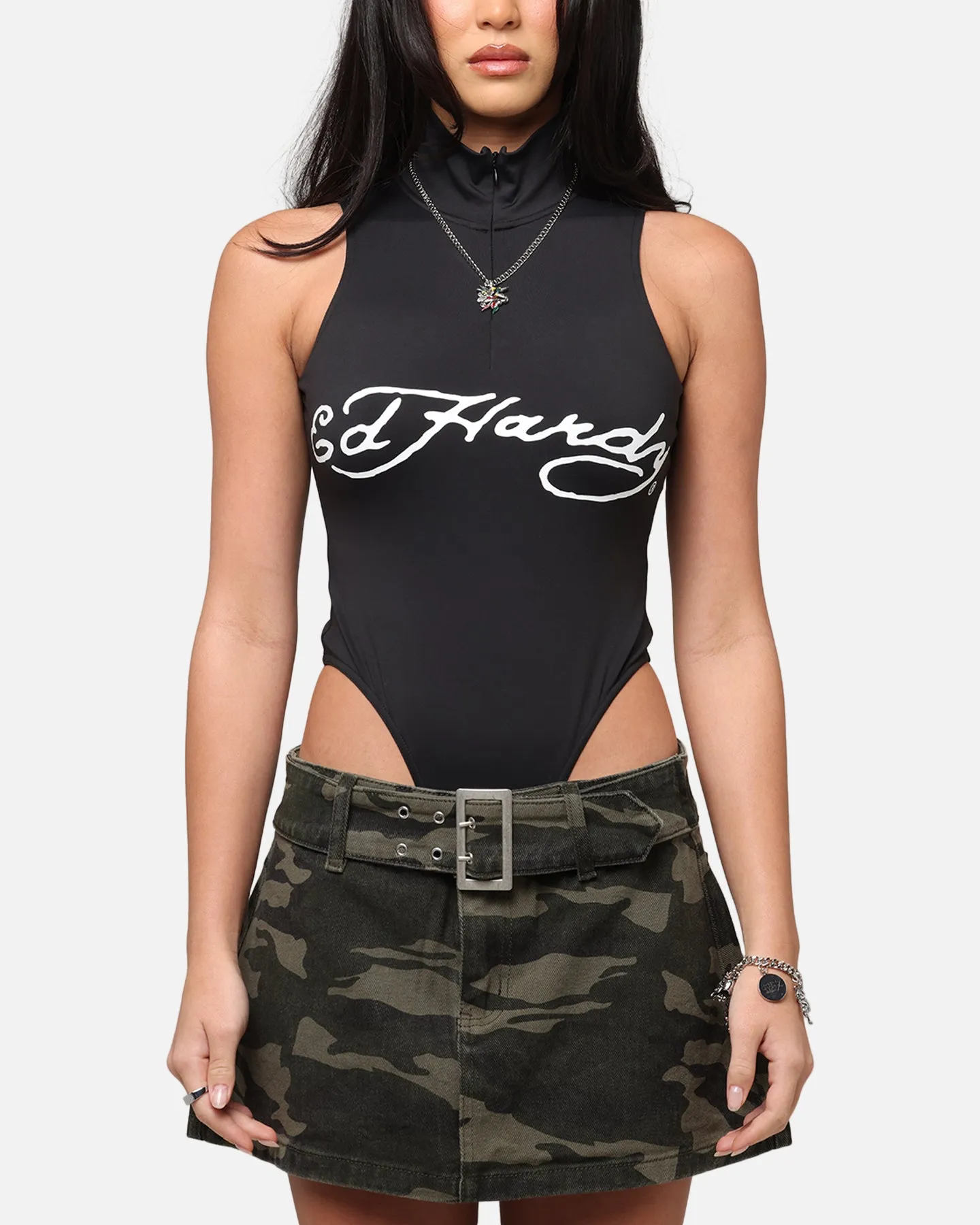 Ed Hardy Women's Logo Bodysuit Black
