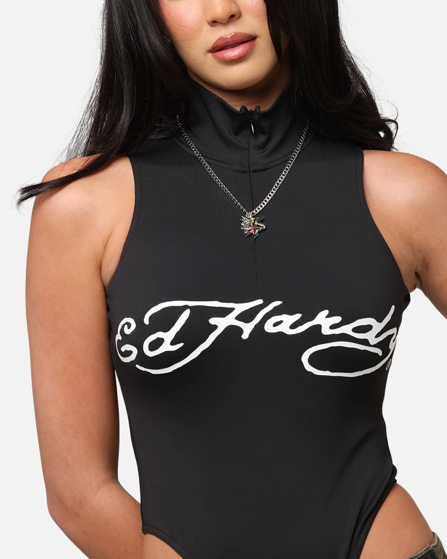 Ed Hardy Women's Logo Bodysuit Black