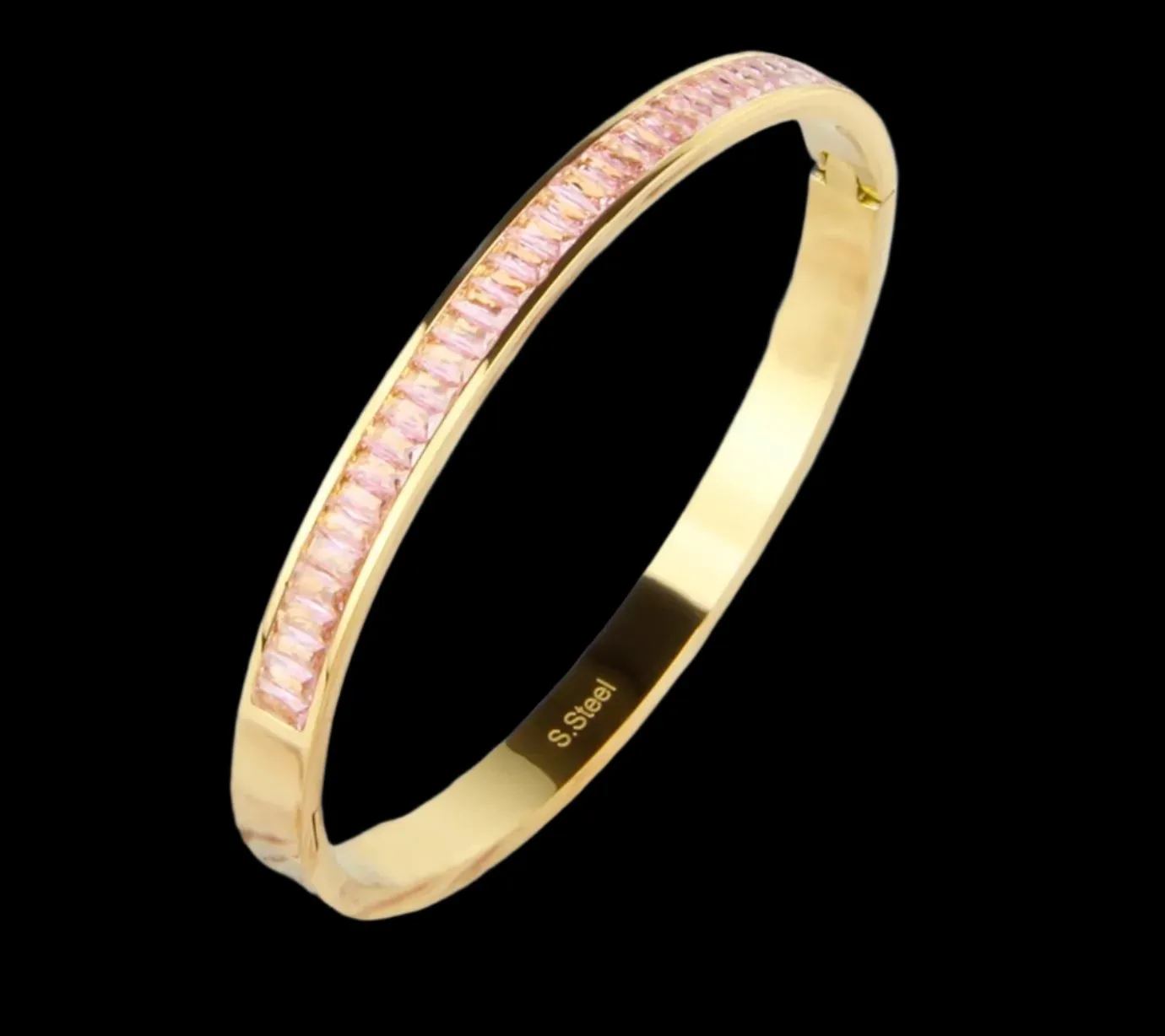 Emerald Colorful Fashion Jewelry Electroplated 18k Gold Plated Stainless Steel Bracelets Bangles