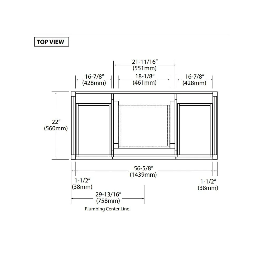 Encore 6 Drawers and 2 Door Bathroom Vanity with Quartz Sink - Floor Mount - 60" Wood/Brandy