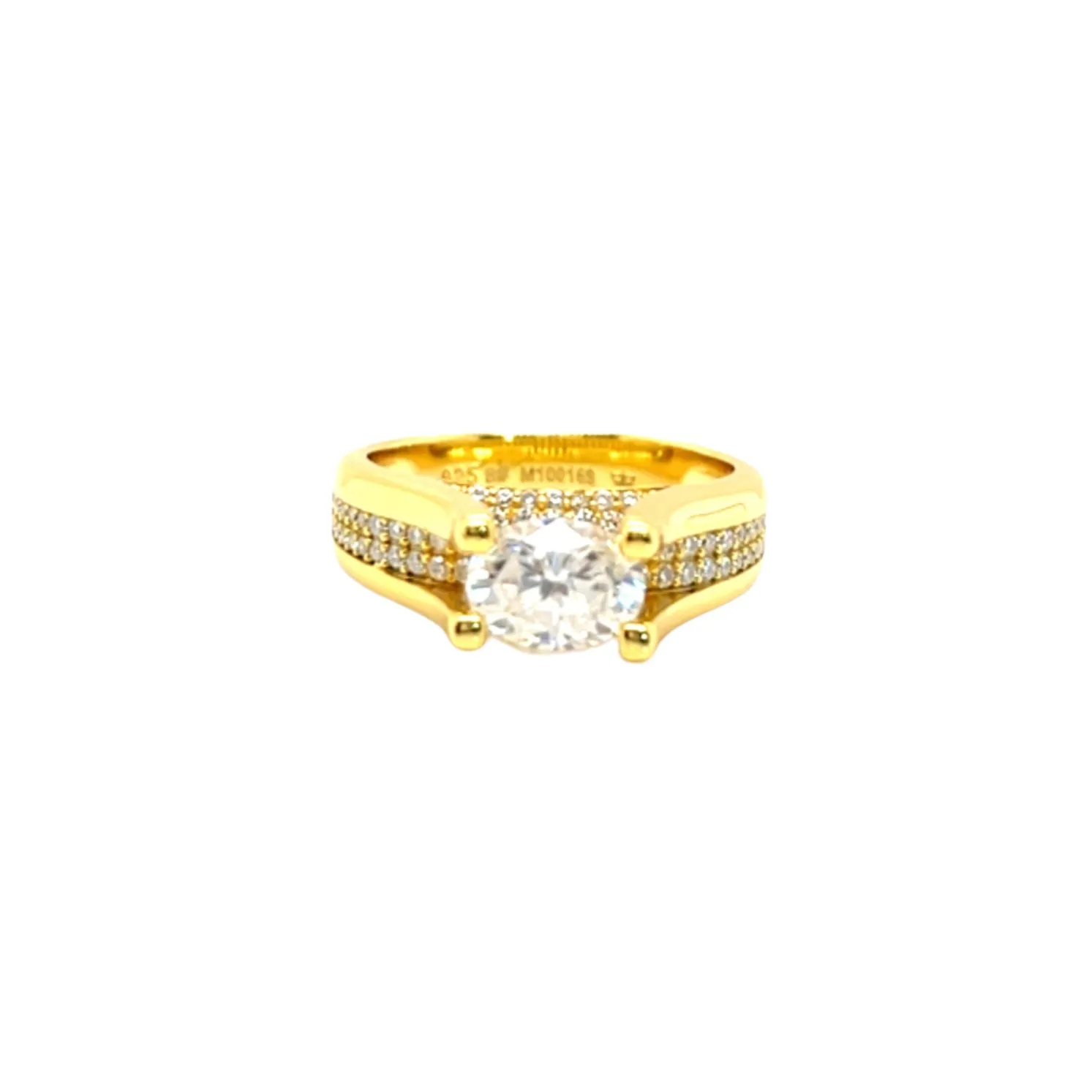Engagement pave-set 1.65ct Moissanite 925 Silver Ring - M100169