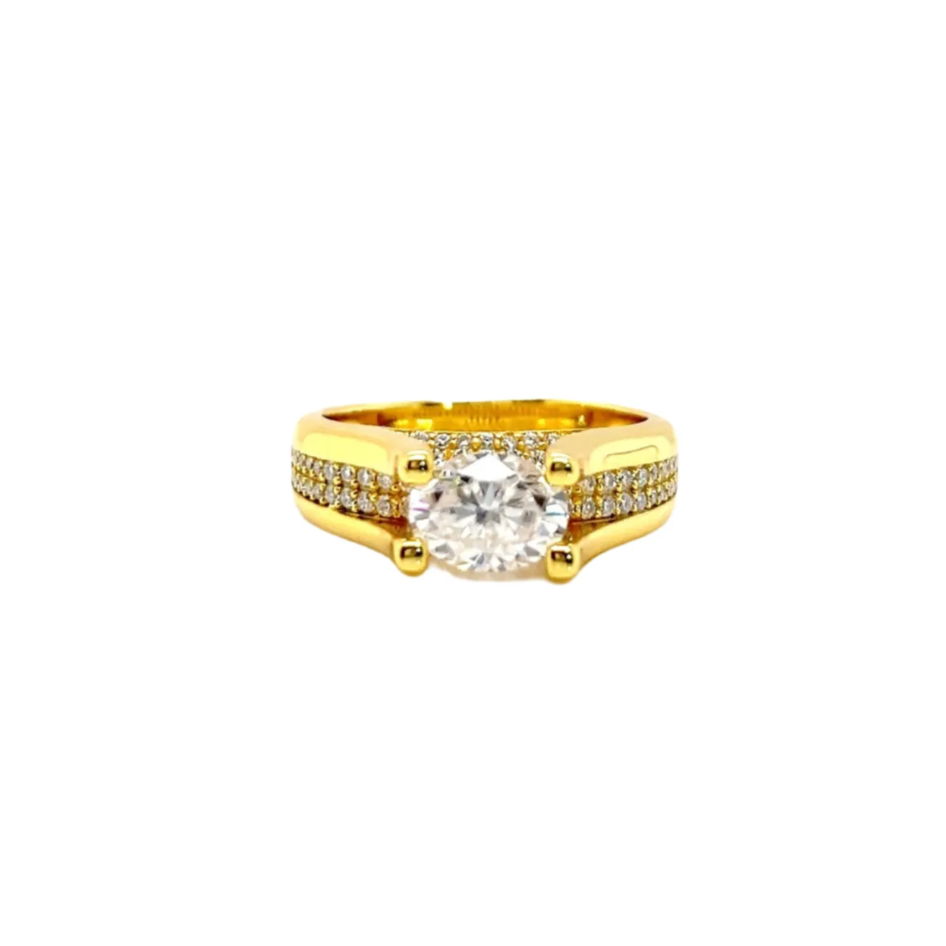 Engagement pave-set 1.65ct Moissanite 925 Silver Ring - M100169
