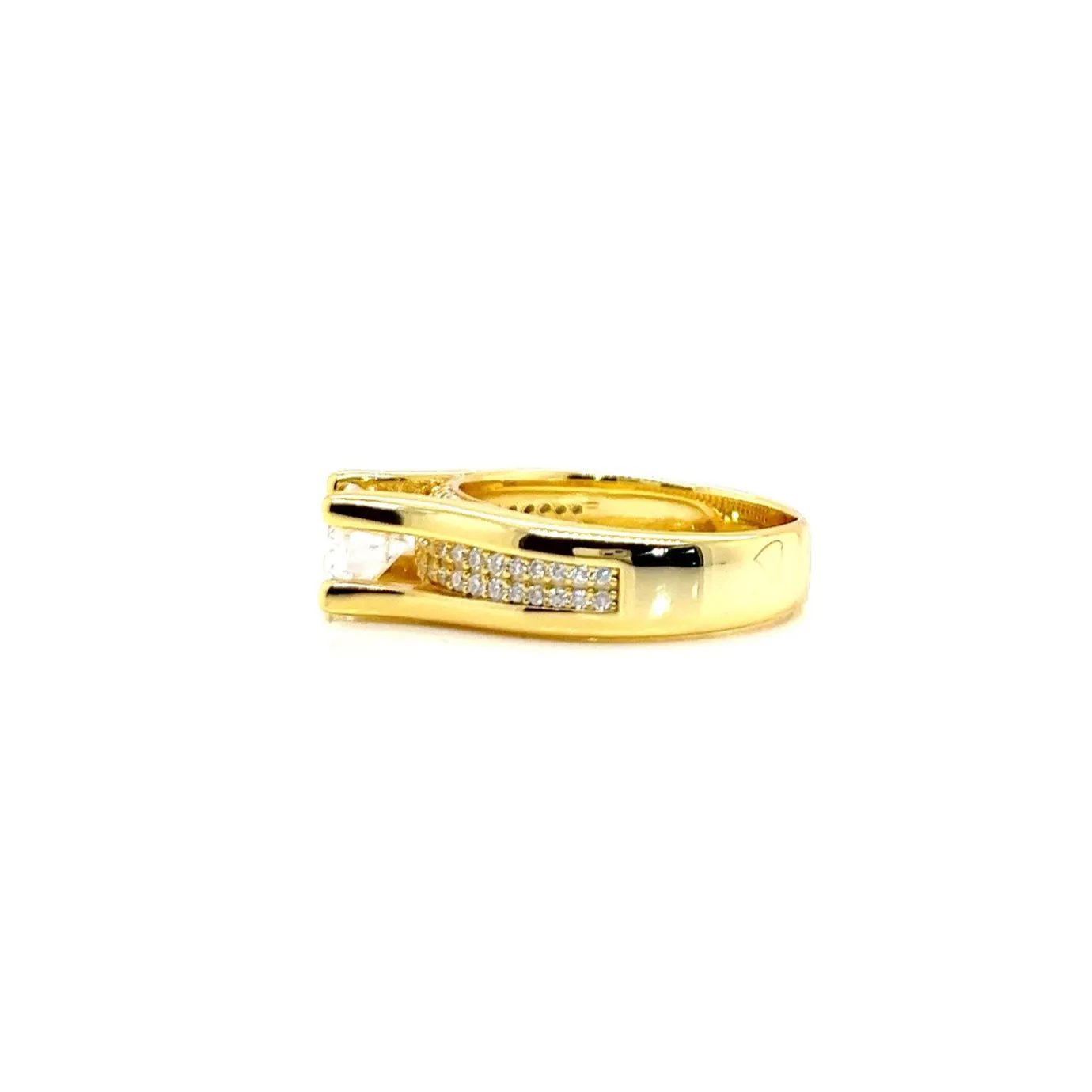 Engagement pave-set 1.65ct Moissanite 925 Silver Ring - M100169