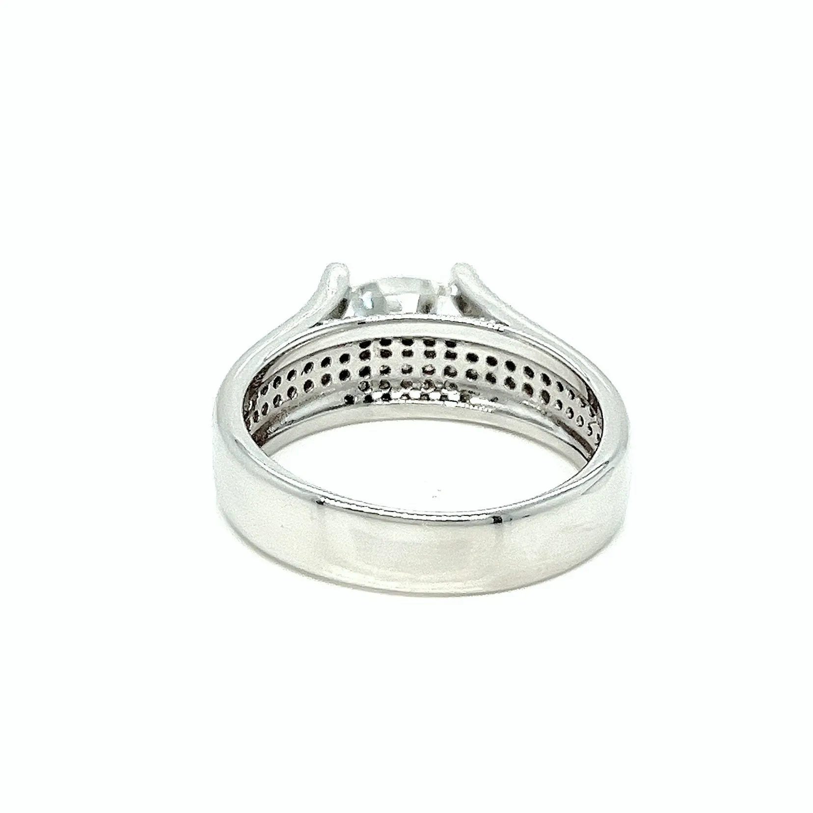 Engagement Shaped Cubic Zirconia 925 Silver Ring - C100169