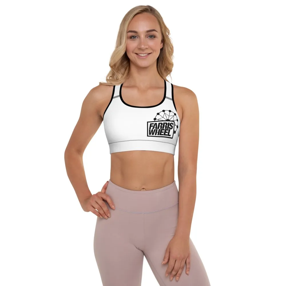 Farris Wheel White Sports Bra