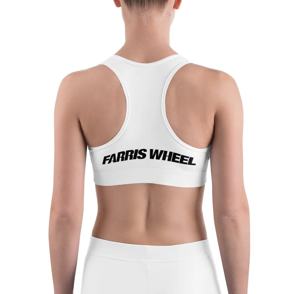 Farris Wheel White Sports Bra
