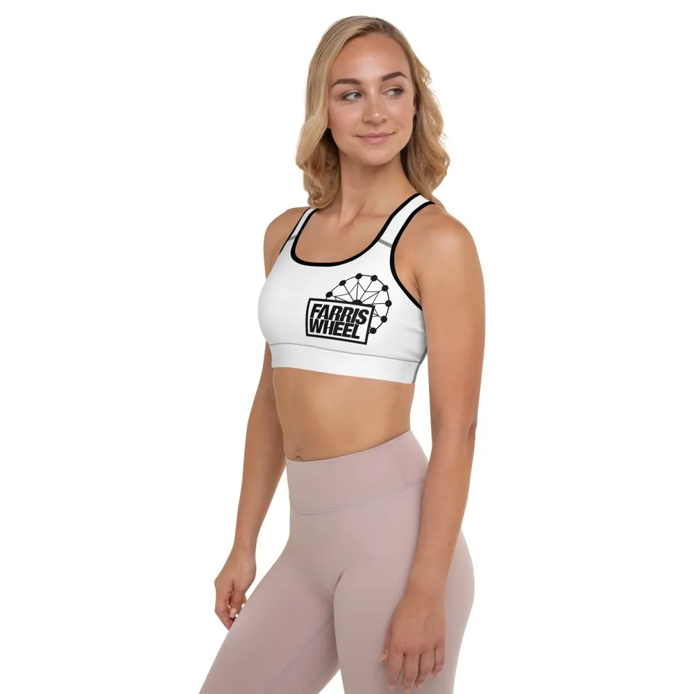 Farris Wheel White Sports Bra