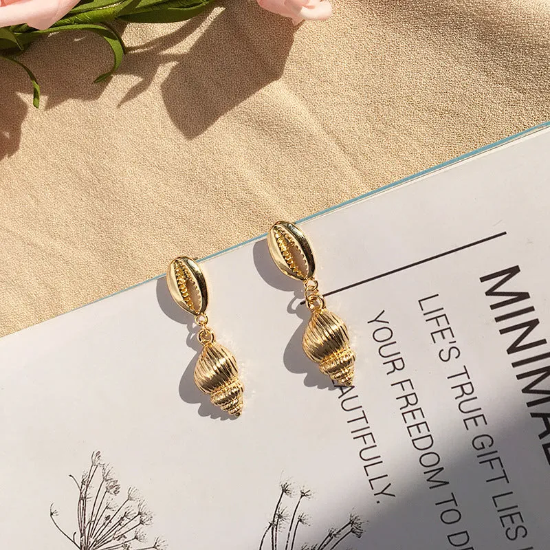 Fashion Retro Earrings Trend Creative Marine Wind Earrings Shells Earrings