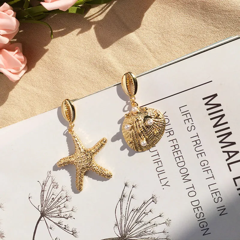 Fashion Retro Earrings Trend Creative Marine Wind Earrings Shells Earrings