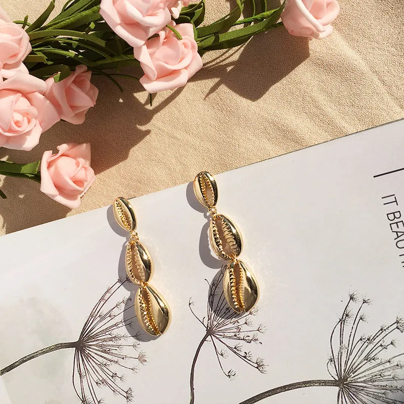 Fashion Retro Earrings Trend Creative Marine Wind Earrings Shells Earrings