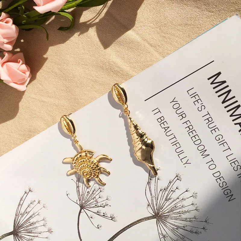 Fashion Retro Earrings Trend Creative Marine Wind Earrings Shells Earrings