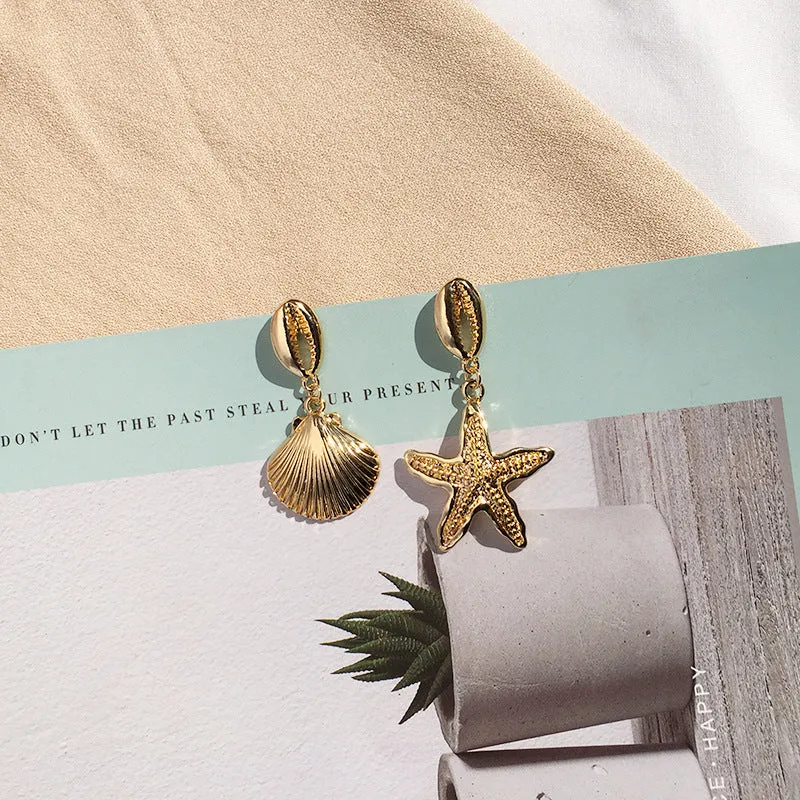 Fashion Retro Earrings Trend Creative Marine Wind Earrings Shells Earrings