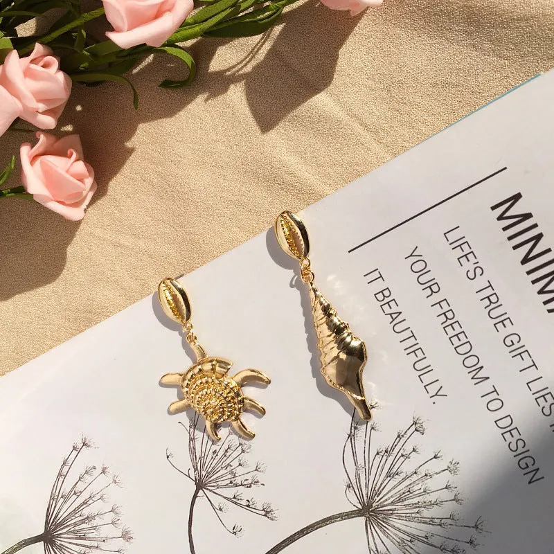 Fashion Retro Earrings Trend Creative Marine Wind Earrings Shells Earrings