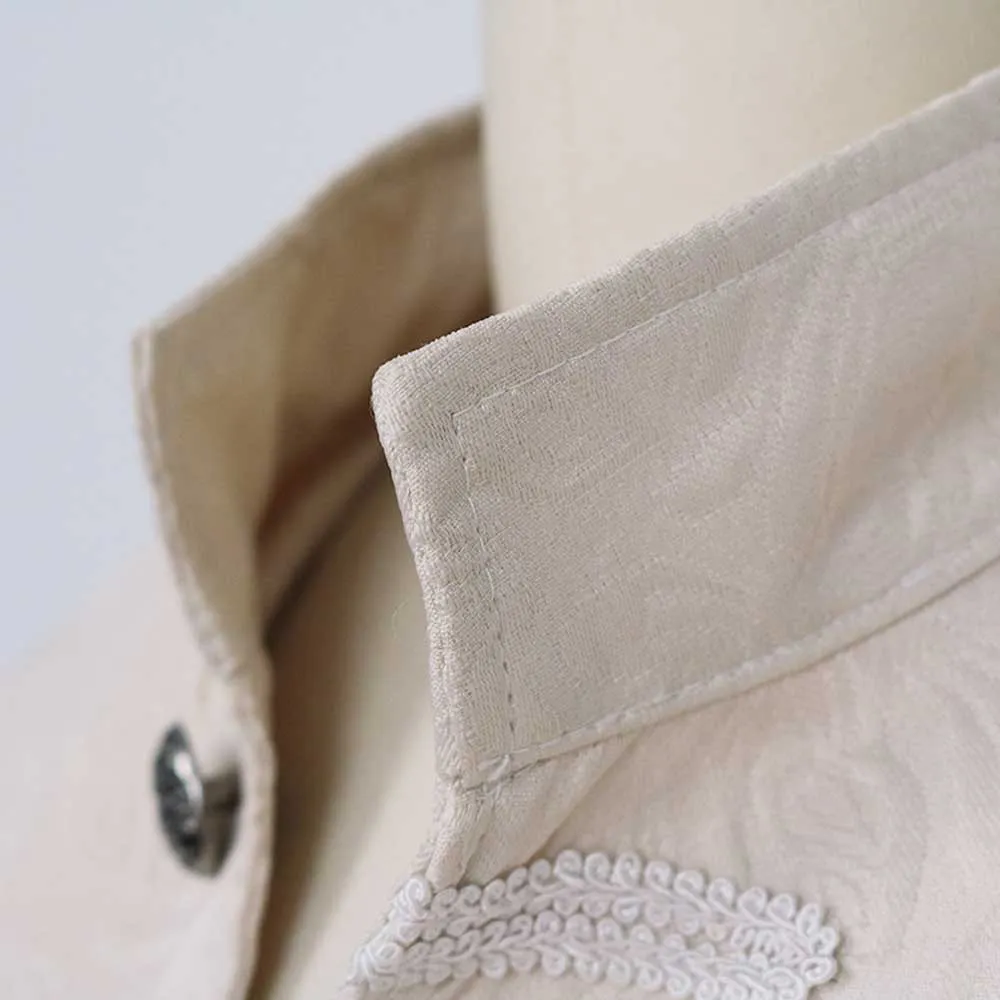 Fashion Solid Color Stand Collar Coat Steampunk Retro Men's Uniform