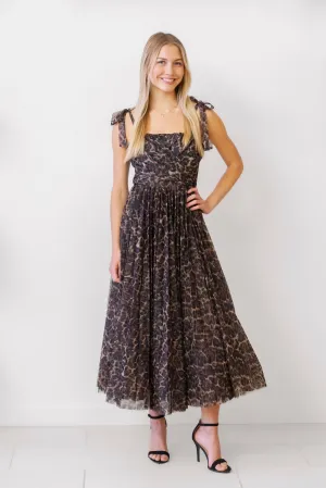 FATE Leopard Print Midi Dress