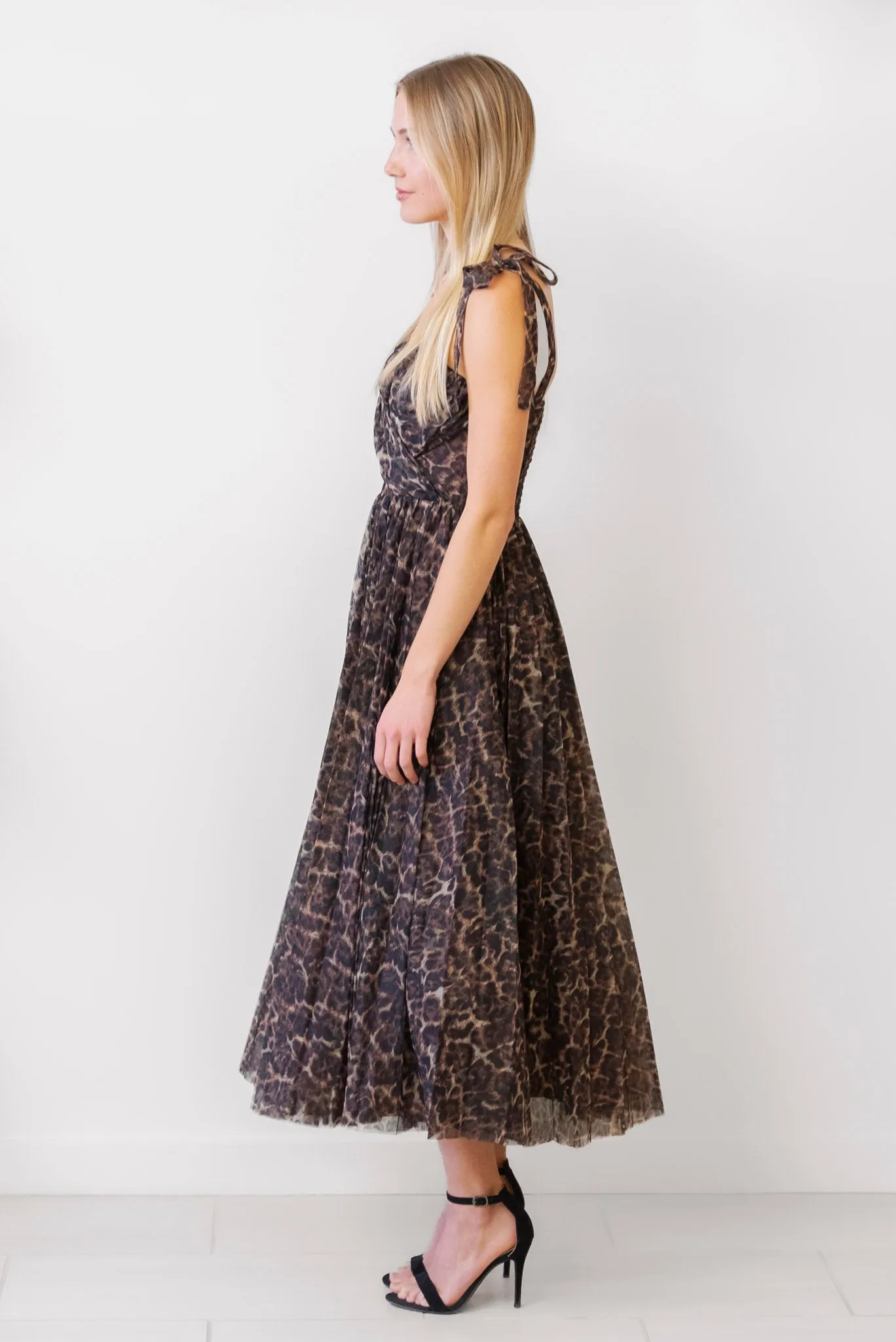 FATE Leopard Print Midi Dress