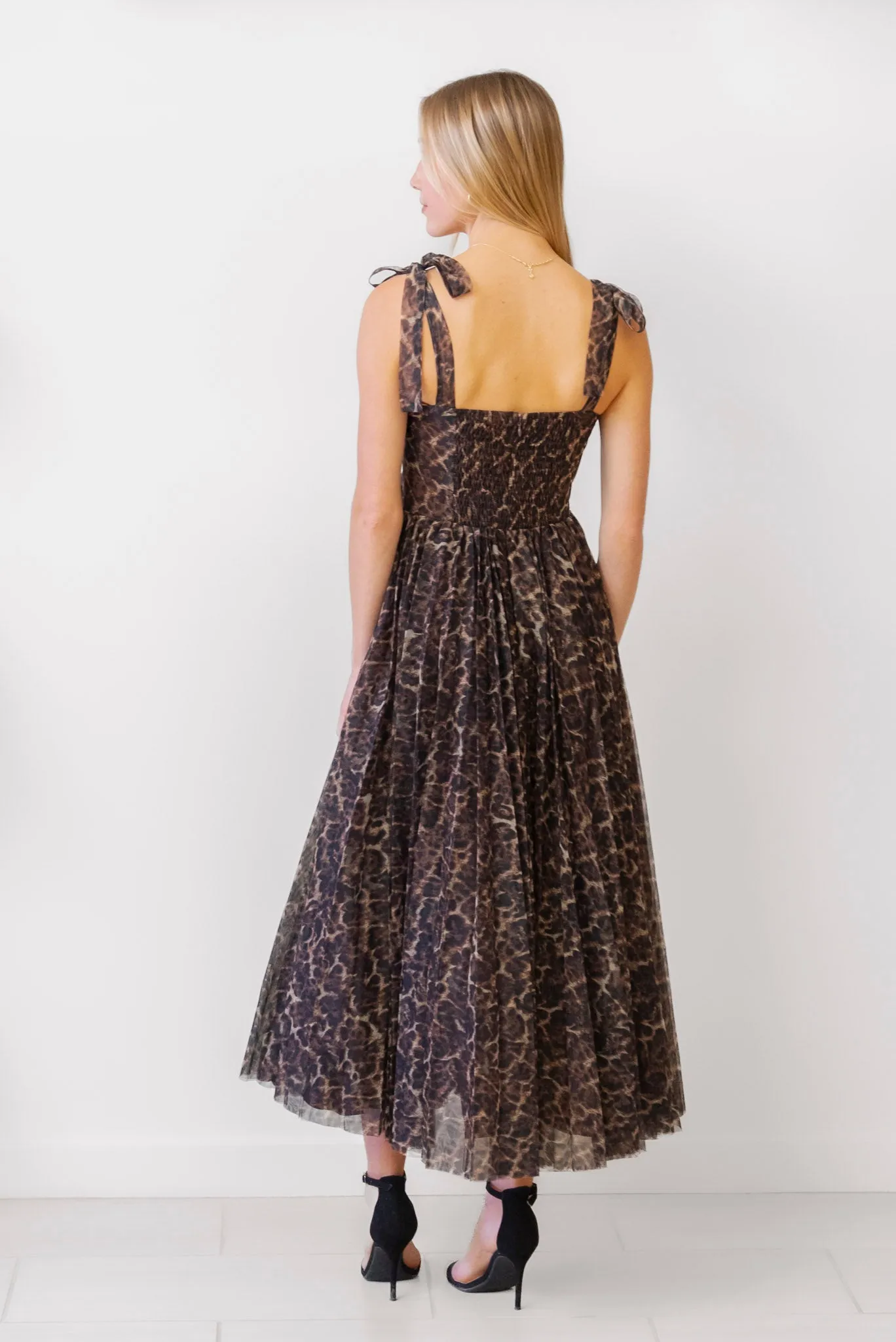 FATE Leopard Print Midi Dress