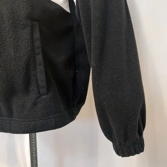 FILA Retro 80's Black Neon Colors White Fleece Quarter Zip Pullover Ski Sweater