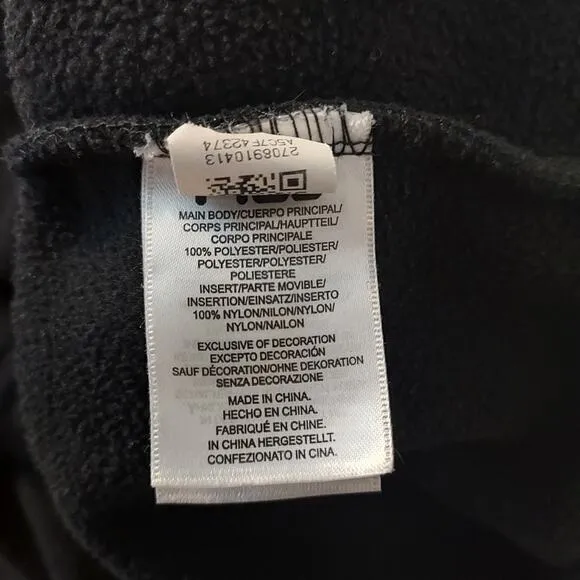 FILA Retro 80's Black Neon Colors White Fleece Quarter Zip Pullover Ski Sweater
