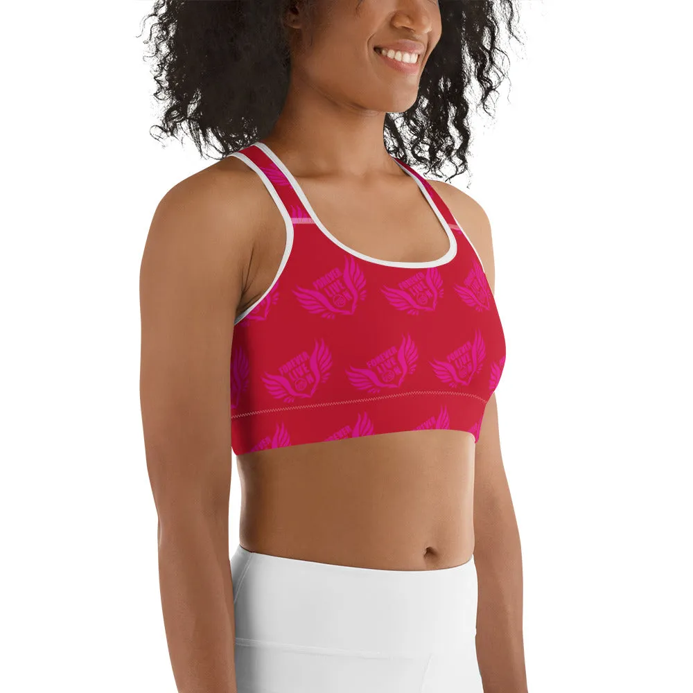 FLO Red & Pink Sports Bra