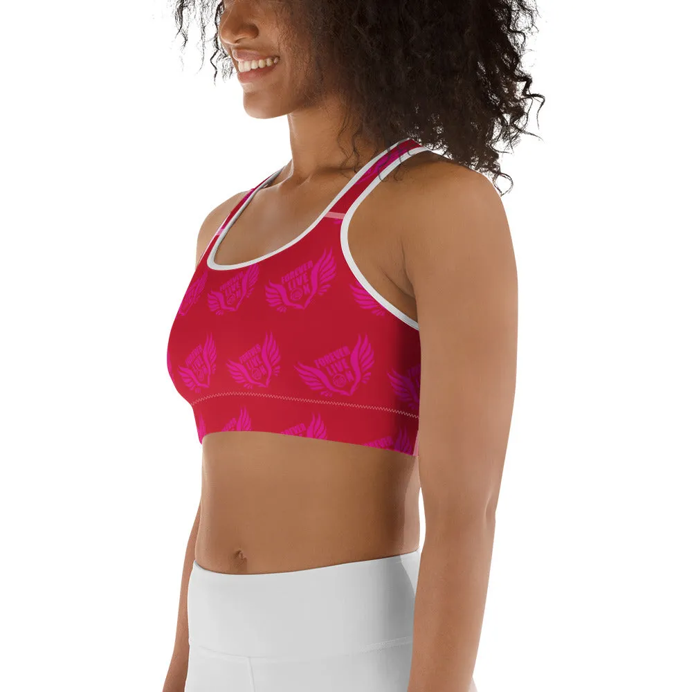 FLO Red & Pink Sports Bra