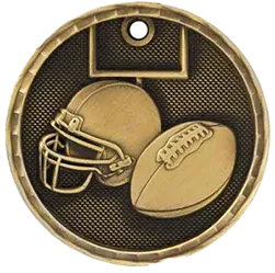 Football 3-D 2" Medal
