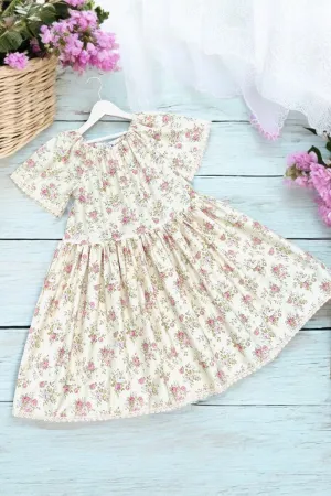 For Natalie | Vintage Seaside Dress | Eden Mountain (cream) | OOAK ~ Sz 12