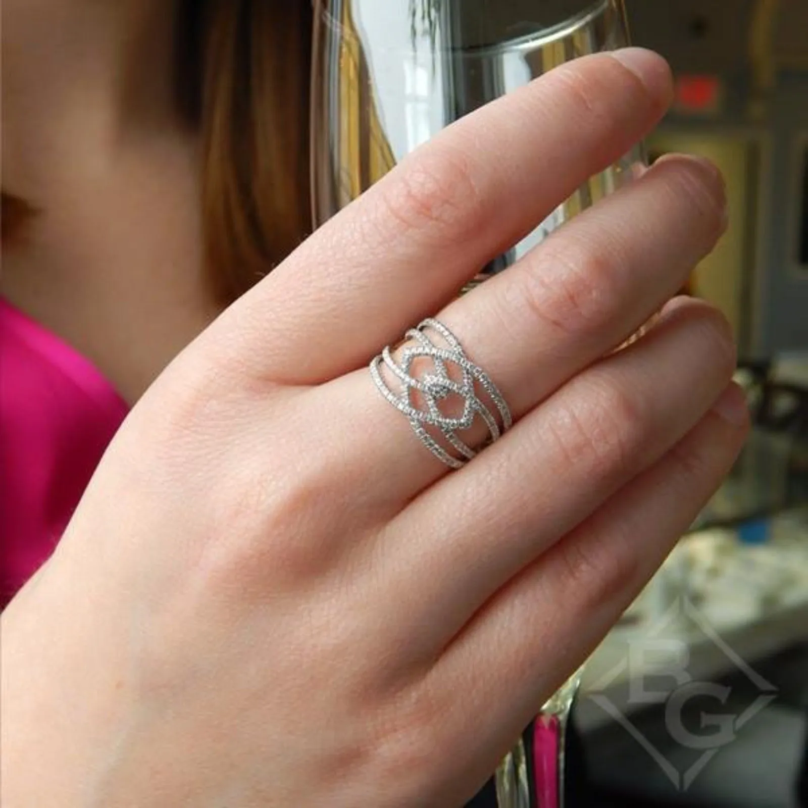 Gabriel & Co. Intertwining "Intermingled" Diamond Right Hand Ring