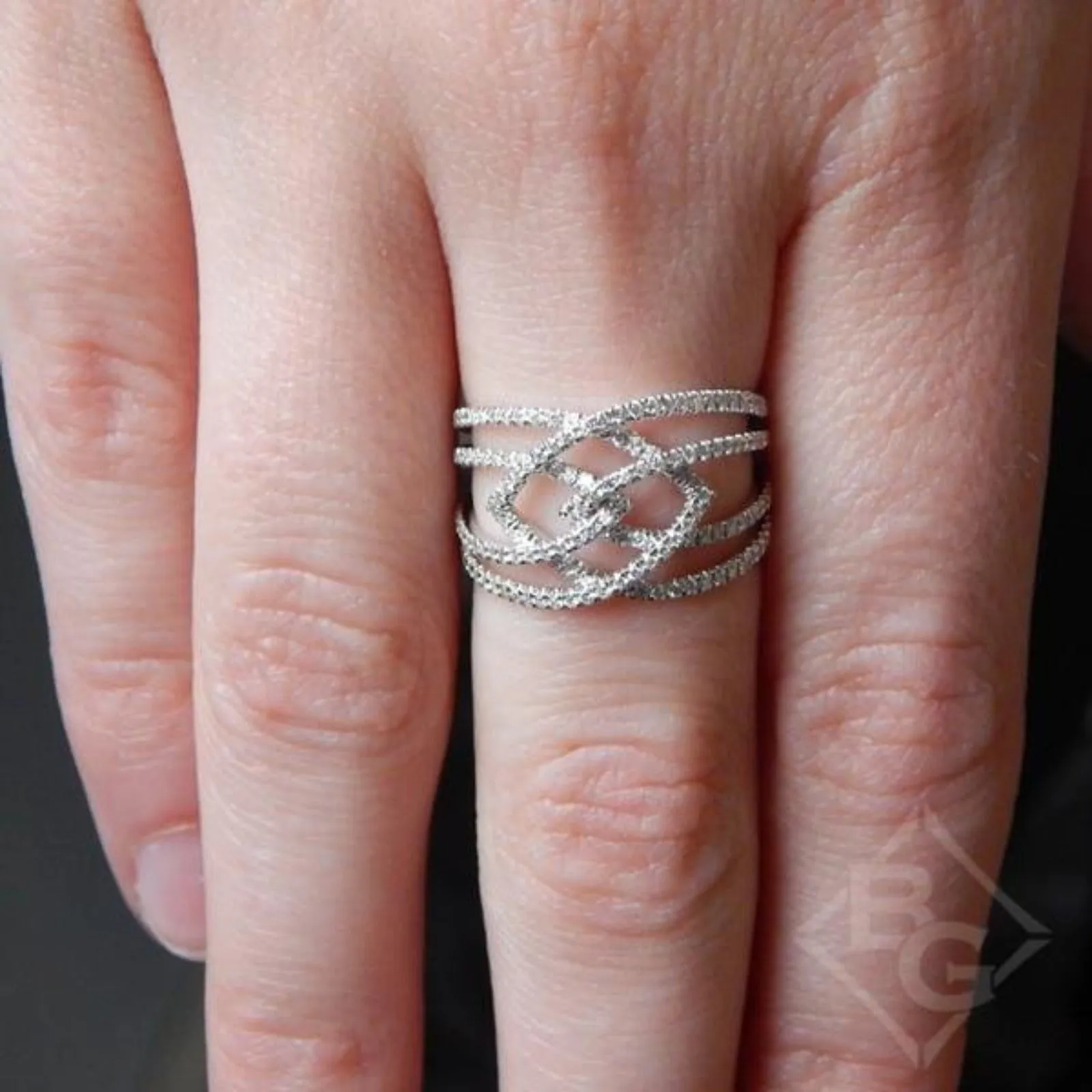 Gabriel & Co. Intertwining "Intermingled" Diamond Right Hand Ring
