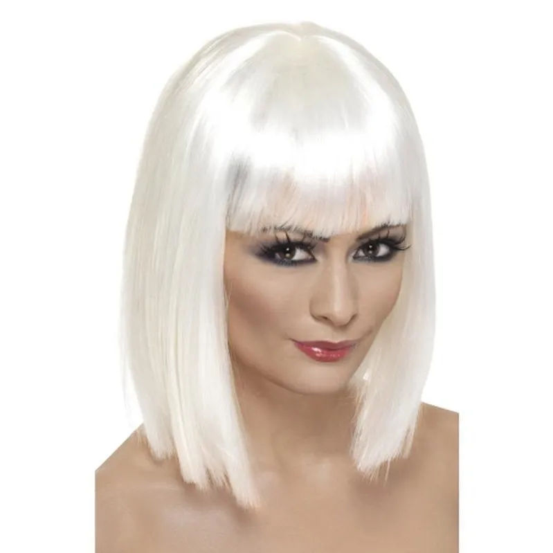 Glam Wig - White, Short