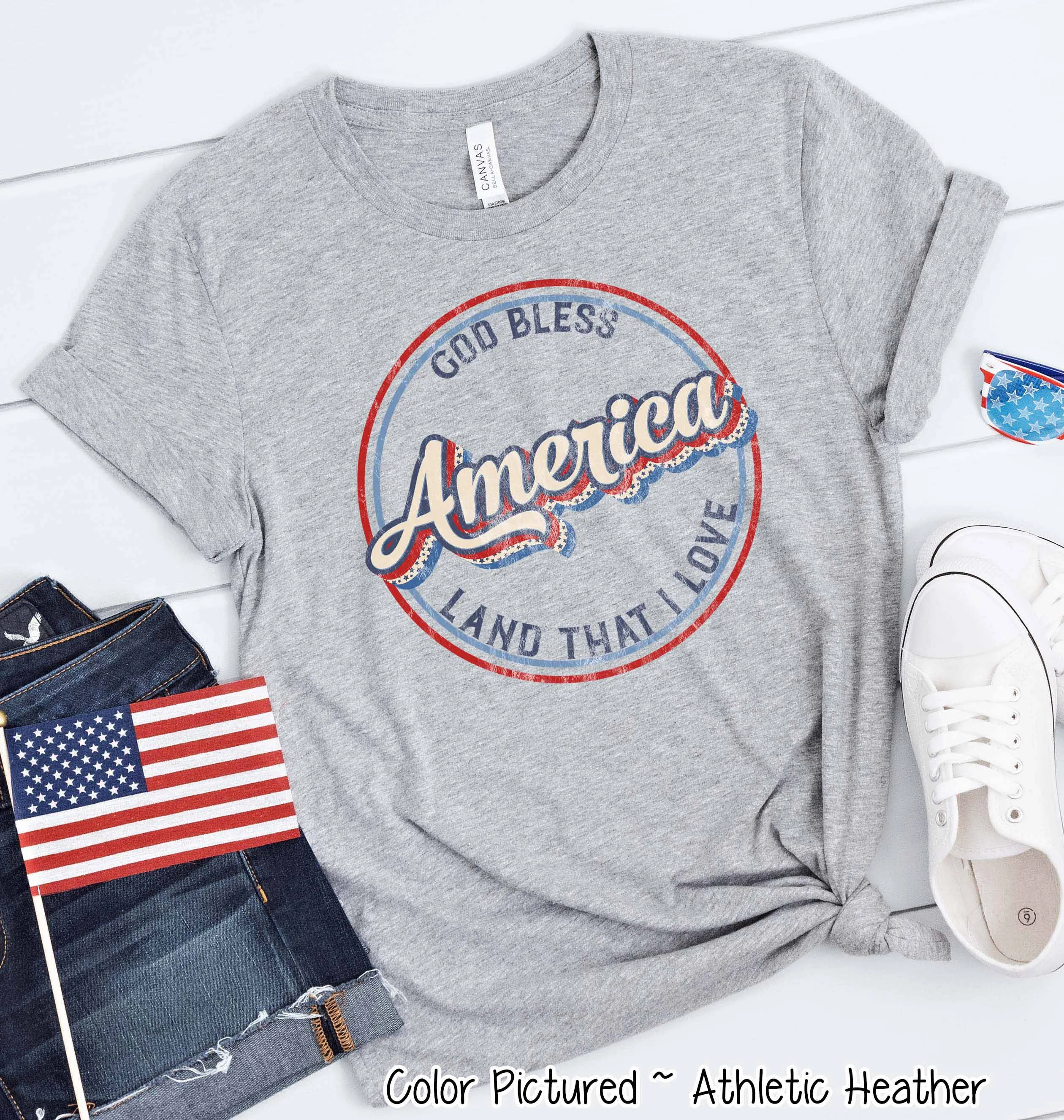 God Bless America Retro Tee