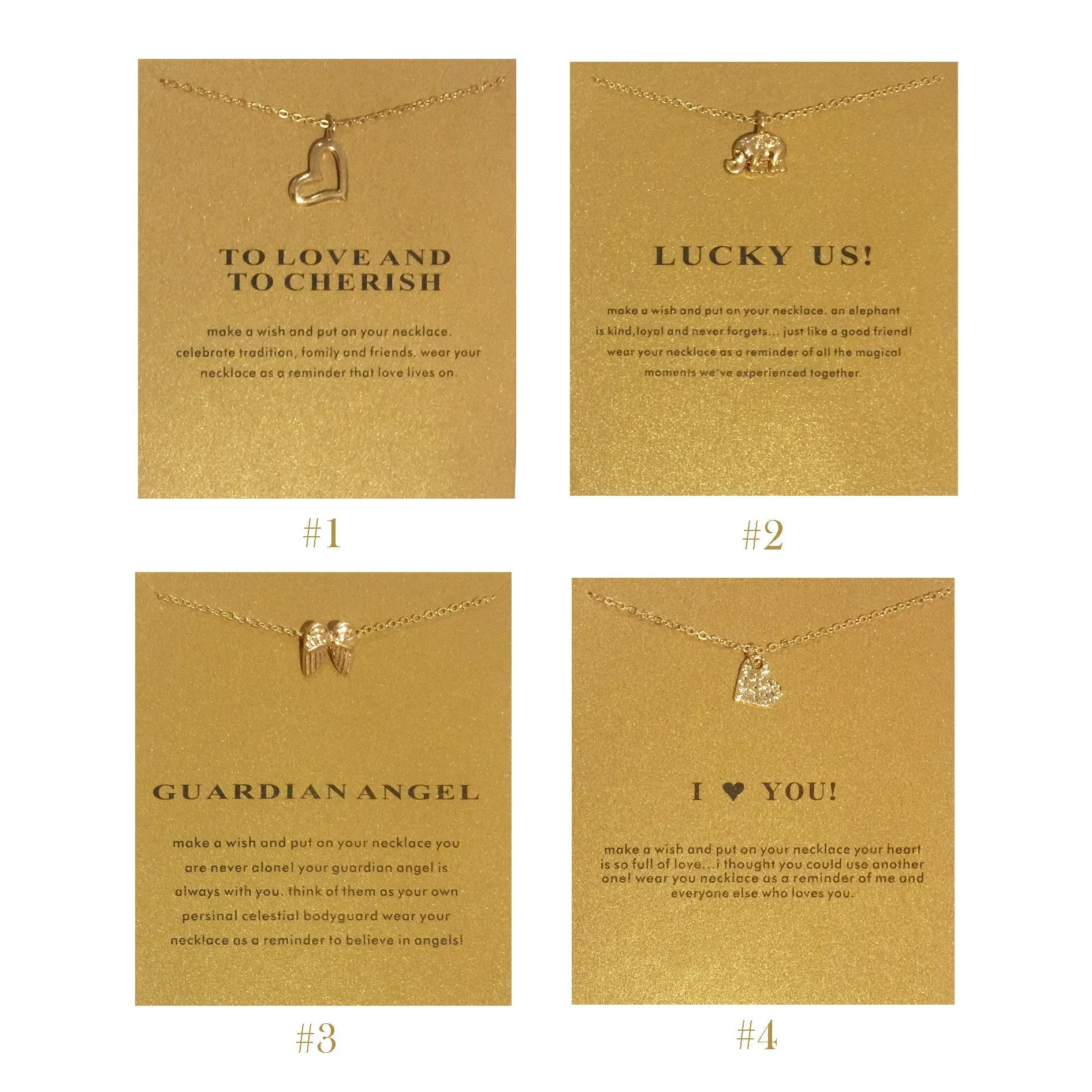 Gold Necklace & Pendant by Minx London (animal pendant, charm necklace, valentine love necklace card, personalised, valentines gift for her)