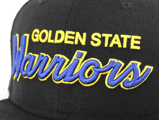 Golden State Warriors New Era 59Fifty Fitted Hat (Black Blue Yellow Gray Under Brim)