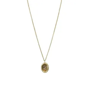 Graceful Gem Set Vintage Gold Locket on a Long Chain