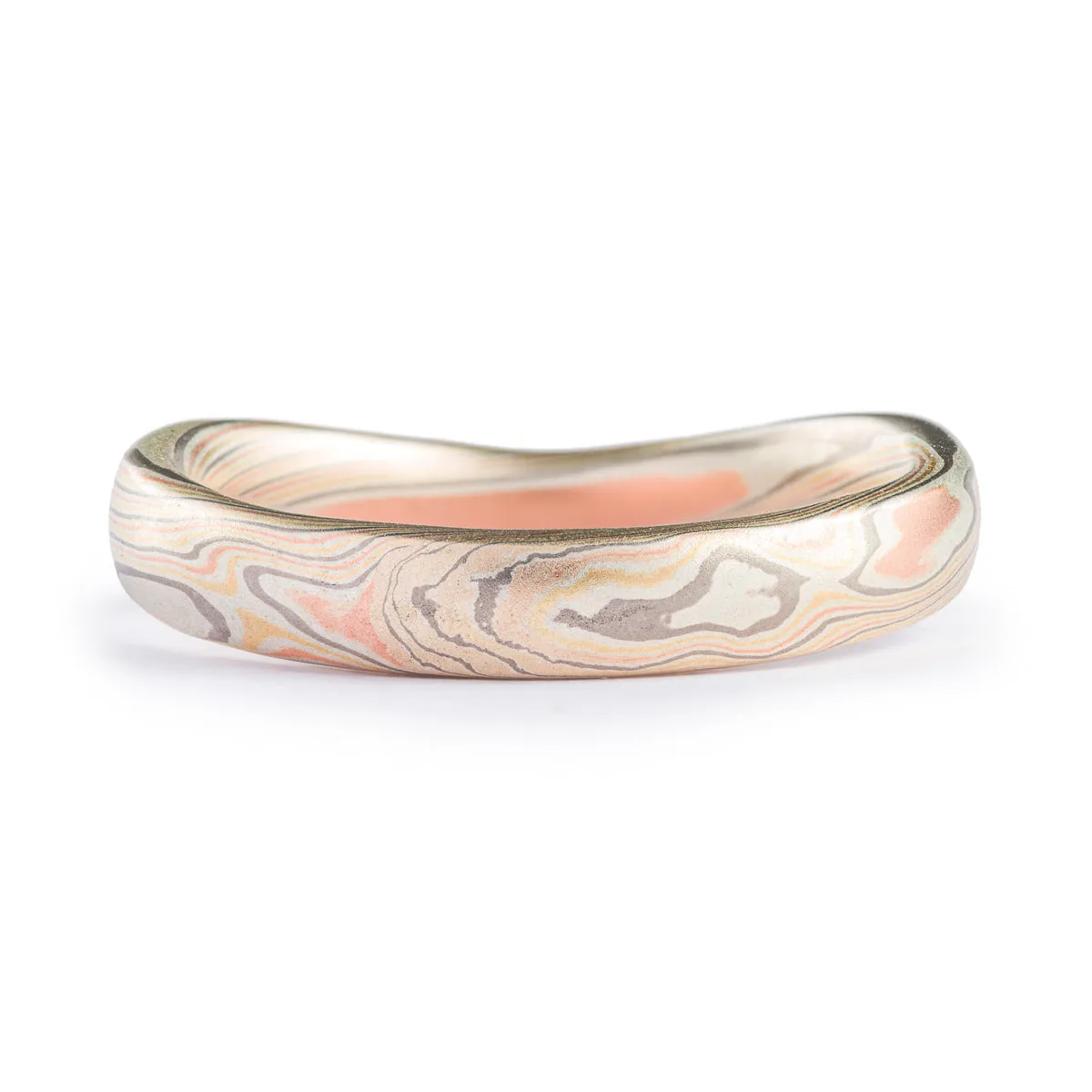Graceful Twist Pattern Contoured Band in Firestorm Palette