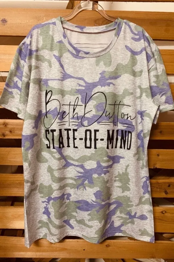 Green Cotton Camouflage Printing T-shirts