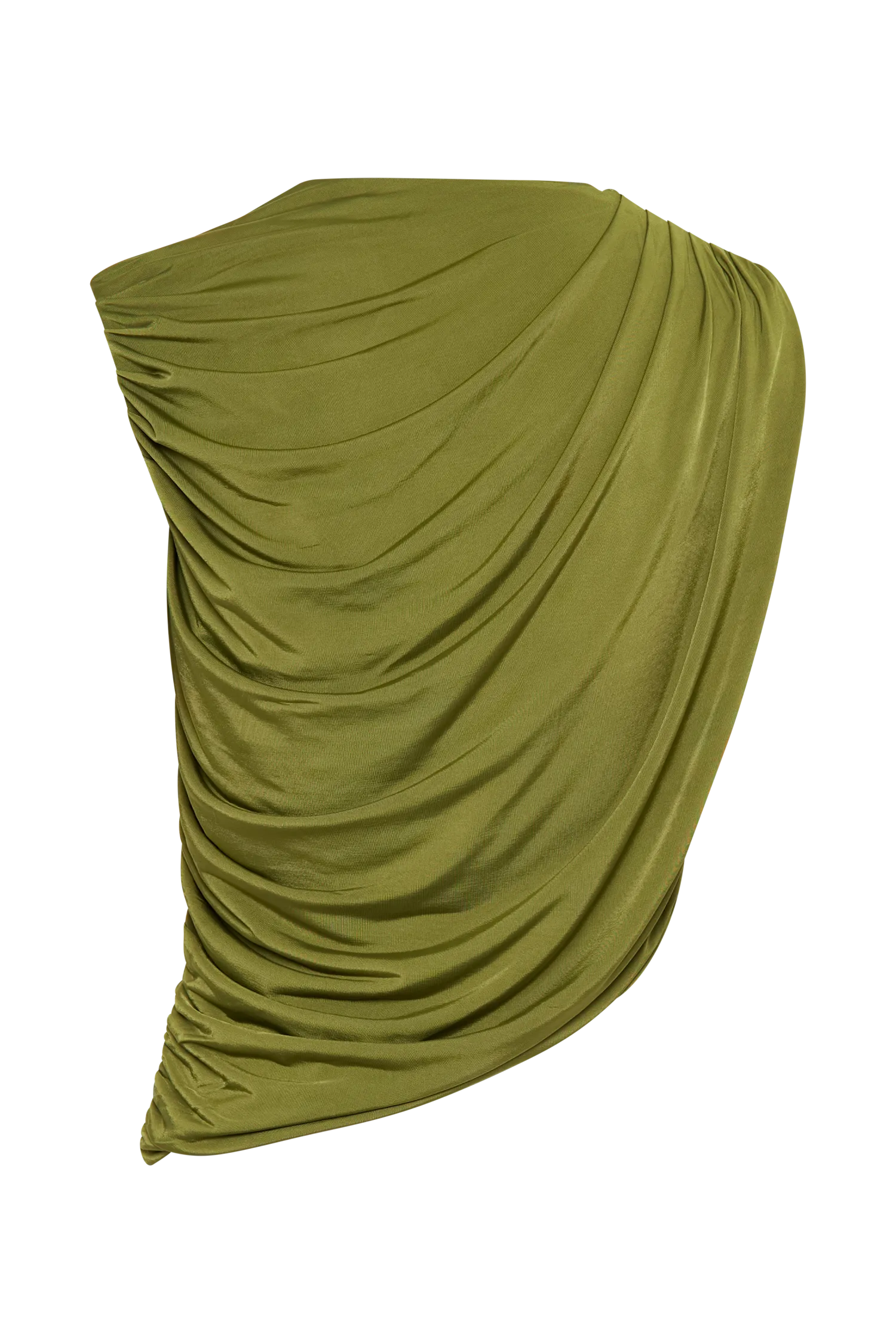 Griselda Draped Slinky Sleeveless Top - Vintage Olive