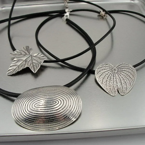 Hadar Designers Leather 925 Sterling Silver Pendant Handmade Sophisticated (H)3