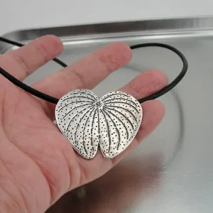 Hadar Designers Leather 925 Sterling Silver Pendant Handmade Sophisticated (H)3